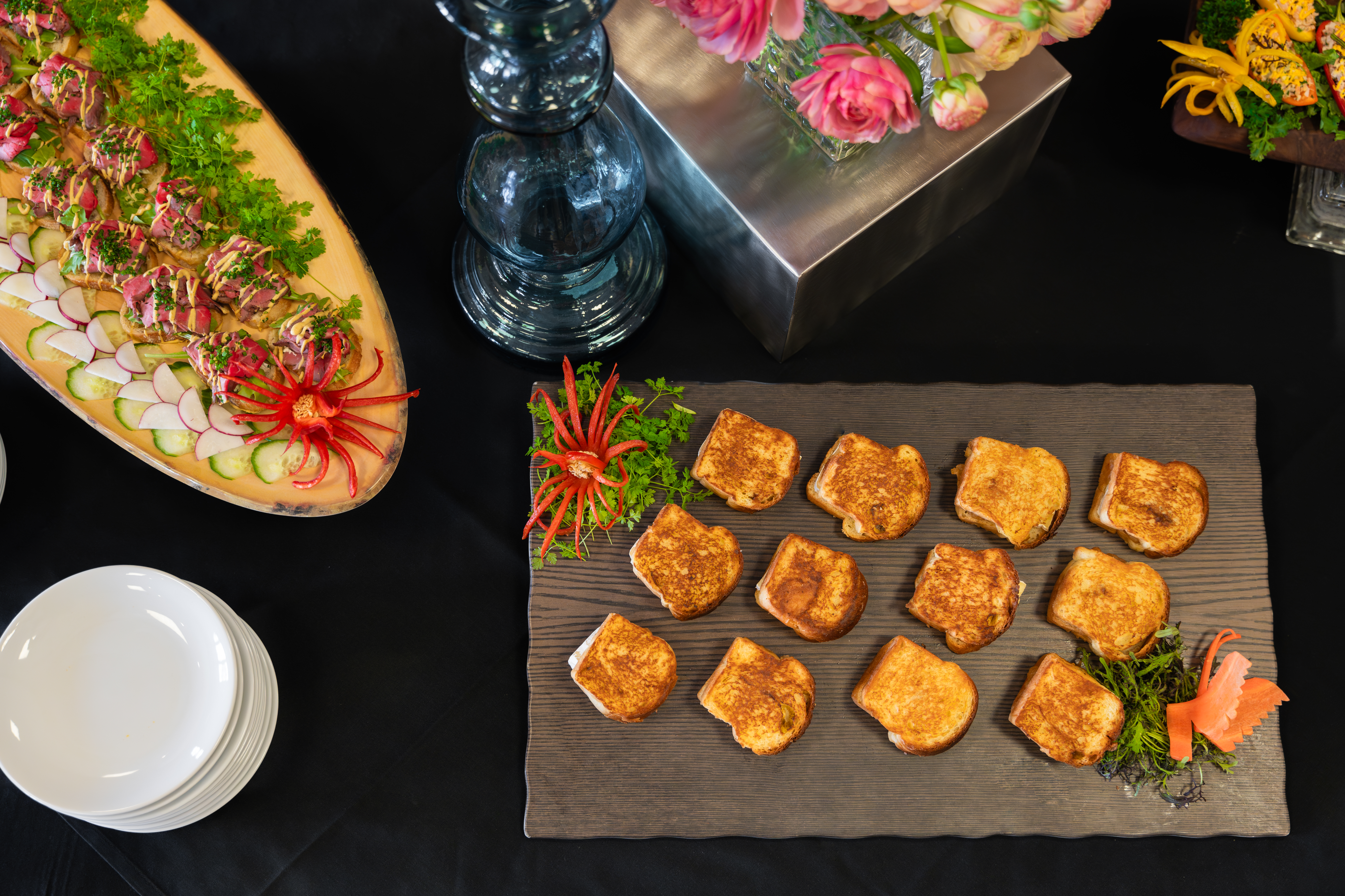 Various hors d'oeuvres on a table